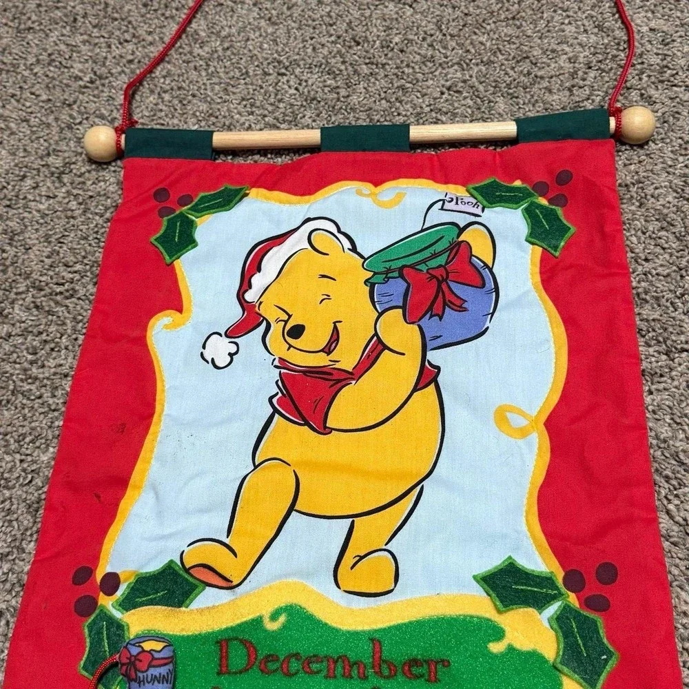 Disney Winnie the Pooh Christmas Advent Calendar Wall Hanging Vintage Holiday
